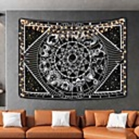 12 constellation tapestry black and white tarot tapestry sun stars celestial tapestries boho hippie astrology tapestry wall hanging for room amp; 40;51.2 x 59.1 inchesamp; 41;