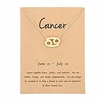 12 constellation zodiac pendant necklace astrology gold tone chain with gold message card for women jewelry (cancer)