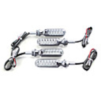 12-LED Motorbike Amber Turn Signals with Chrome Casing