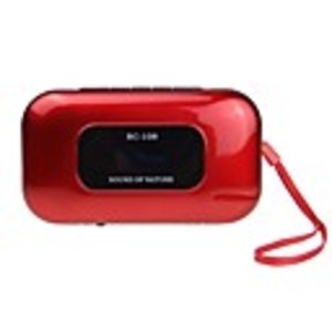 1.2" LED USB Rechargeable Mini Portable MP3 Music Speaker with FM/TF Slot - Red