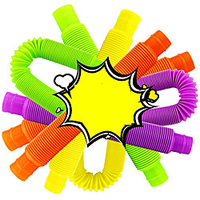 12 Pack Multicolor Pop Tubes Sensory, Stretch,  Bend,  Build,  and Connect Stimming Toy, Stress and Anxiety Relief Toys or Autism, Fidgeter miniinthebox