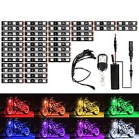 12 Pcs Motorcycle RGB LED Strip Kit Waterproof RF Remote Control SMD Glow Underglow Ground Effect Atmosphere Light