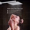 12 Square Rainfall amp; High Pressure Stainless Steel Bath Shower Head Waterfall Full Body Coverage with Silicone Nozzle Brushed