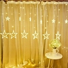 12 Stars LED String Light 138 LEDs 2.5m 8.2ft Starry Sky Lamp Curtain Waterfall Lights Ice Lantern Garland Christmas Décor with 8 Flash Modes Waterproof EU Plug for Bedroom Home