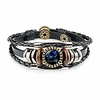 12 zodiac constellation bracelet,  leather hand-woven galaxy astrology luminous adjustable snap buckle wristband-retro fashion (best friend