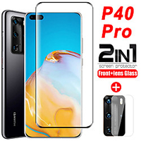 1/2/3 PCS 2 in 1 Protective Glass For Huawei p40 Pro Camera lens Screen Protector On Huawei P40 Tempered Glass Film miniinthebox