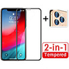 1/2/3/5PCS 2 in 1 9D Full Cover Protecive Glass for iPhone 11 Pro Max 7 8 6 6s Plus Se Camera Lens Protector Glass for iPhone X XS Max XR