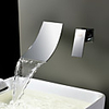 1279 Sprinkle Sink Faucets - Contemporary Stainless Steel Wall Mount / Waterfall Two Holes