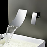 1279 Sprinkle Sink Faucets - Contemporary Stainless Steel Wall Mount / Waterfall Two Holes