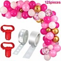 129 pieces halloween balloons christmas balloons arch garland kit,  include latex balloons confetti balloons,  balloon tie tools,  balloon strip tape,  adhesive dots for christmas halloween party