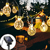 12M 100LED Solar LED Light String Crystal Ball Bubble Lamp Fairy String Lights Outdoor String Lights 8 Function Outdoor Waterproof For Wedding Garden Lawn Christmas Decoration Solar Lamp