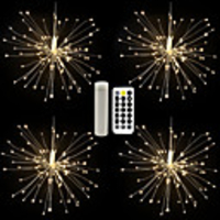 1.2m Firework Lights LED Copper Wire String Lights 480 LEDS Warm White Multi Color Halloween Christmas Waterproof Outdoor Decorative Batteries Powered 2pcs 1pc