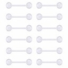 12pcs 14g clear bioflex flexible acrylic straight tongue rings barbells nipple ring retainer piercing 12mm