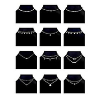 12pcs chain gold bead necklace coin moon star pearl pendant chain choker multilayer necklace leather cord set for women girls adjustable gold tone (b:12pcs)