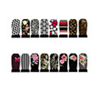 12pcs Nail Foil Art Armour Wraps Patch Stickers-Black Series