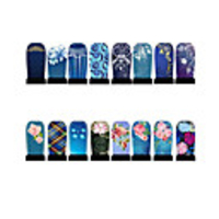 12pcs Nail Foil Art Armour Wraps Patch Stickers-Blue Series