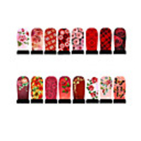 12pcs Nail Foil Art Armour Wraps Patch Stickers-Red Series