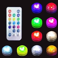 12pcs Underwater Submersible LED Pool Light Waterproof with Remote Control for Bath Tub Vase Aquarium Party Wedding Decor Battery Operated miniinthebox