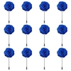 12pcs white lapel pin rose wedding boutonniere set for men flower (deep yellow)