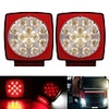 12V LED Square Trailer Tail Lights Truck Brake Stop Lamp Stud Mount Universal