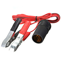 12V Motorcycle Car Socket Battery Crocodile Clips Power Adapter miniinthebox