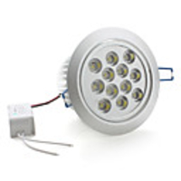 12W 12-LED White Ceiling Down Lamp with LED Driver (85-265V 1080Lm)