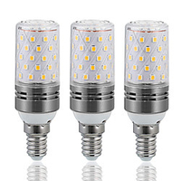 12W E14 E27 Led Candlestick Bulb AC85-265V Silver LED Corn Bulb Two-color Temperature Corn Lamp Equivalent to the Traditional 100 Watt 1400lm Led Chandelier Bulb miniinthebox
