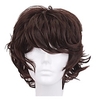 13 inch Dark Brown Short Curly Hair Anime Cosplay Wig With Bangs Suitable For Men