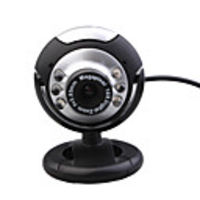 1.3 Megapixel Mini USB Webcam Microphone 6-LED Illumination (Black)