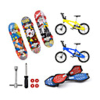 13 pcs Finger skateboards Mini fingerboards Finger bikes Finger Toys Plastics Alloy Office Desk Toys with Replacement Wheels and Tools Party Favors Kid