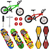 13 pcs Finger skateboards Mini fingerboards Finger bikes Finger Toys Plastics Alloy Office Desk Toys with Replacement Wheels and Tools Party Favors Kid