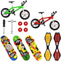 13 pcs Finger skateboards Mini fingerboards Finger bikes Finger Toys Plastics Alloy Office Desk Toys with Replacement Wheels and Tools Party Favors Kid