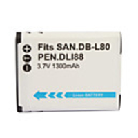 1300mAh 3.7V Digital Camera Battery DB-L80/D-LI88 for SANYO DMX-CG10 and More