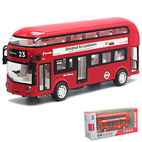 1:32 Toy Car Model Car Double-decker Bus Music Light Pull Back Vehicles Metal Alloy Mini Car Vehicles Toys for Party Favor or Kids Birthday Gift 1 pcs miniinthebox