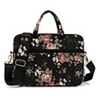 13.3 14 15.6 Shoulder Messenger Bag Briefcase Handbags Canvas Floral Print for Macbook/Surface/HP/Dell/Samsung/Sony Etc