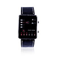 14-LED Date Time Fashion Wrist Watch with PU Leather Band (Battery include)