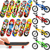 14 pcs Finger skateboards Mini fingerboards Finger bikes Finger Toys Plastics Alloy Office Desk Toys with Replacement Wheels and Tools Party Favors Kid