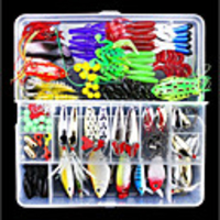 141 pcs Fishing Lure Kit Hard Bait/Soft Bait/Spinnerbaits Easy to Use Floating Bass Trout Pike Sea Fishing Fly Fishing Bait Casting Mixed Material / Ice Fishing / Spinning / Jigging Fishing