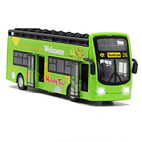 1:48 Toy Car Model Car Pull Back Car / Inertia Car Double-decker Bus Bus Classic Music Light Metal Alloy Mini Car Vehicles Toys for Party Favor or Kids Birthday Gift 1 pcs