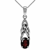 1.4ct. natural garnet 925 sterling silver celtic knot solitaire pendant with 18 inch chain necklace