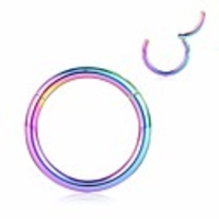 14g clicker segment seamless hoop nose ring 8mm septum ring unisex hoop earrings easy use body piercing ring 2 pcs rainbow