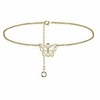 14k butterfly silver anklets for women - adjustable women