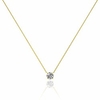 14k gold plated simple necklaces sparkling 5a cubic zirconia dainty sterling silver pendant necklace solitaire jewelry gifts for women