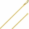 14k solid gold italian yellow gold 1.5mm flat open wheat link chain necklace- made in italy-14 karat with lobster claw clasp include gift box with order 18.5 inches