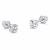 14k white gold 4mm basket round solitaire cubic zirconia children screw back baby girls earrings