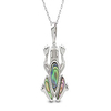 14k white gold over sterling silver natural abalone frog charm pendant necklace jewelry gift