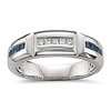 14k white gold princess-cut diamond amp; blue sapphire men