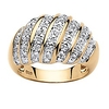 14k yellow gold over sterling silver genuine diamond accent dome ring size 6