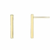 14k yellow gold plated sterling silver post dainty mini bar stud earrings gold earrings for women short