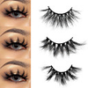 15-18mm 3DMink Lashes Custom Packaging Label Makeup Dramatic Long Mink Lashes Thick Stirp Resuable 25mm Eyelashes